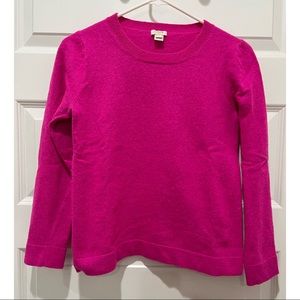 J. Crew hot pink crew neck sweater. Size S